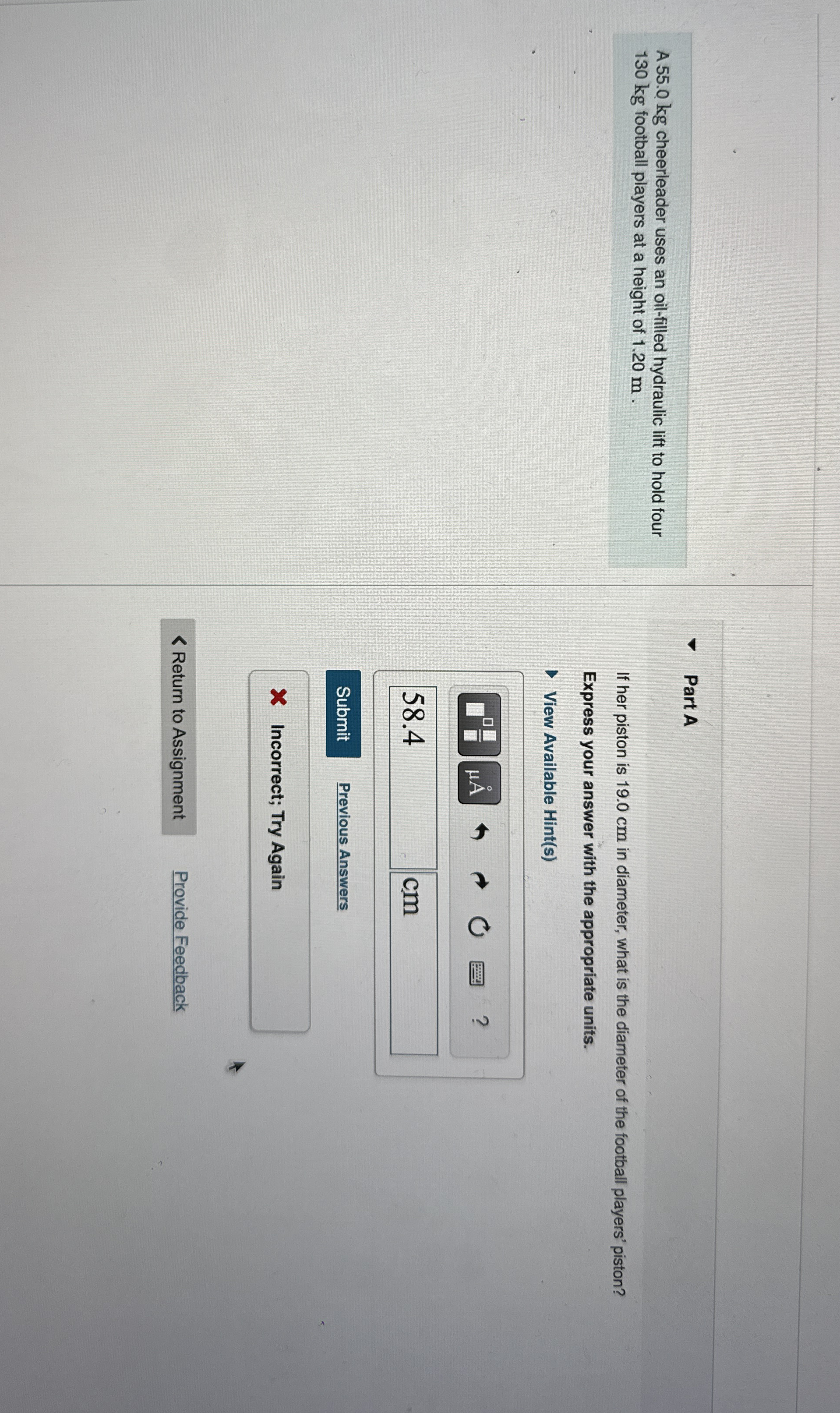 A 5 5 . 0 kg cheerleader uses an oil - filled
