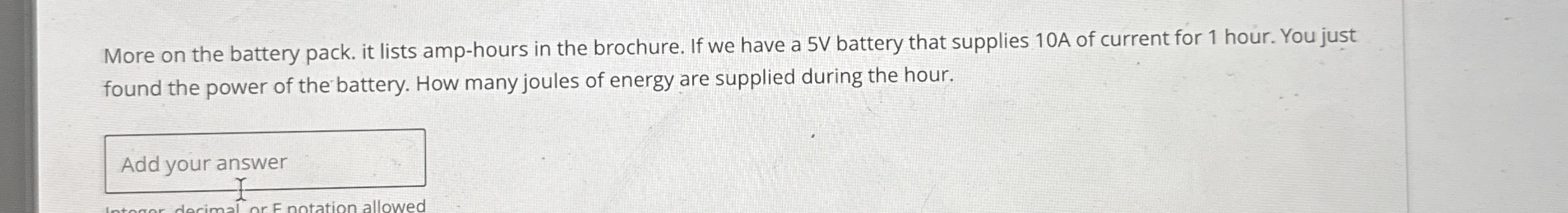 More on the battery pack. it lists amp - hours in