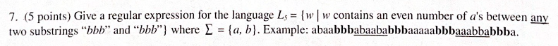 Give a regular expression for the language