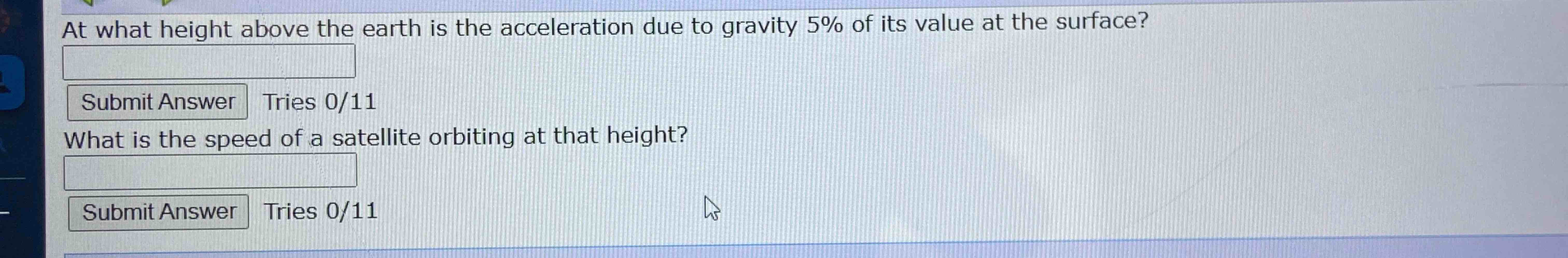 At what height above the earth is the