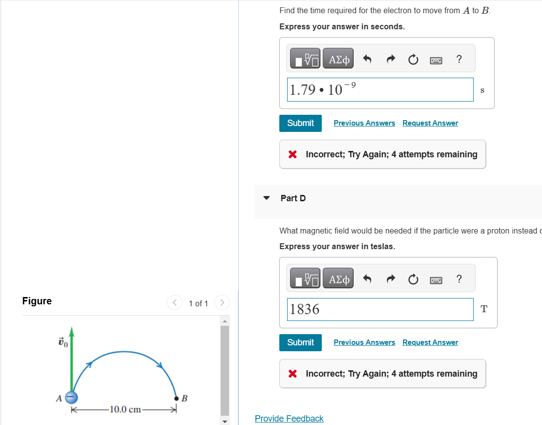 Find the time required for the electron to move