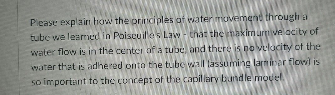 Please explain how the principles of water
