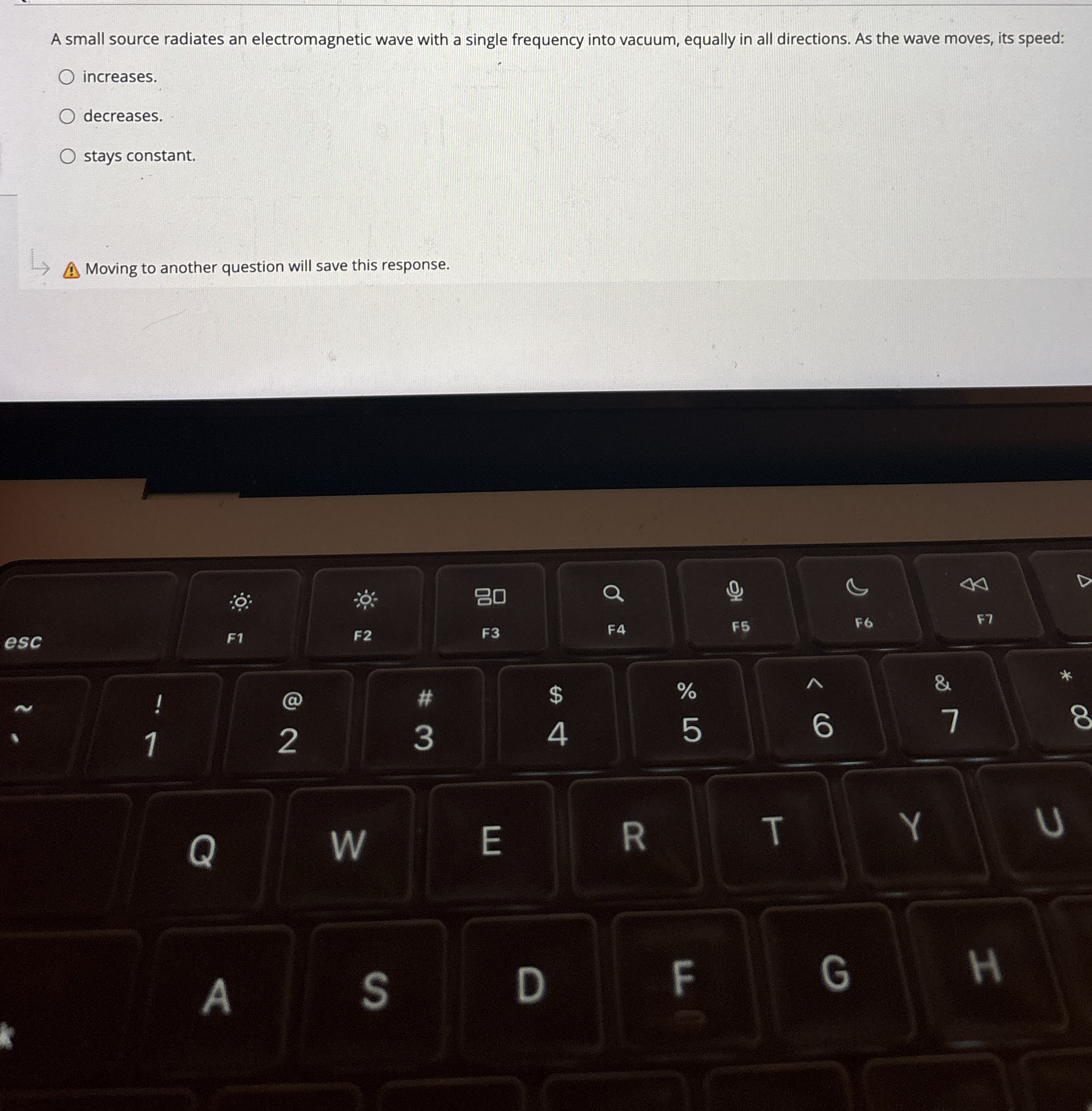 A small source radiates an electromagnetic wave