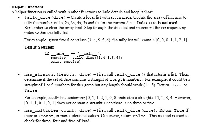 Helper Functions A helper function is called