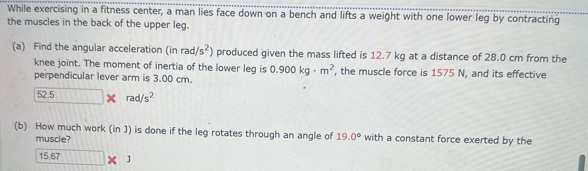While exercising in a fitness center, a man lies