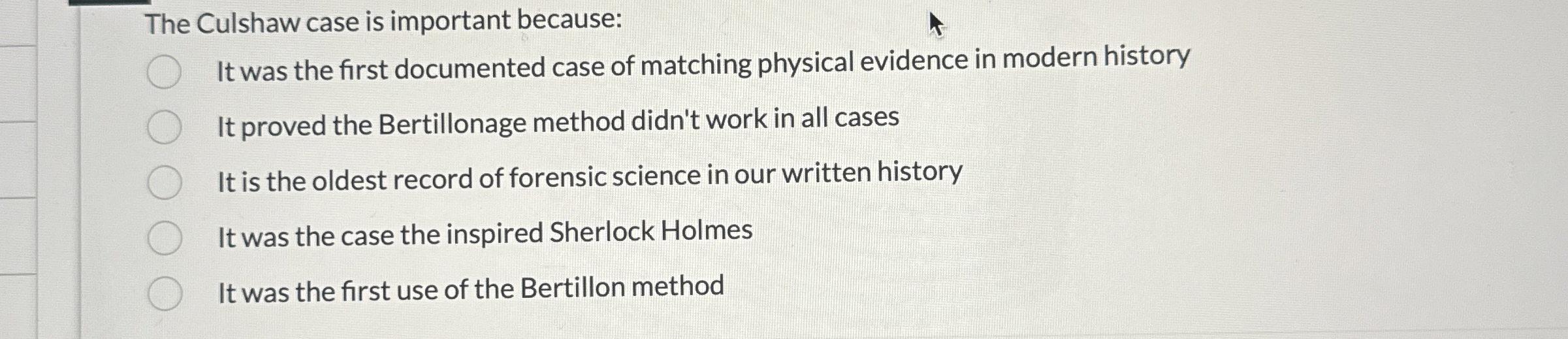 The Culshaw case is important because: It was the