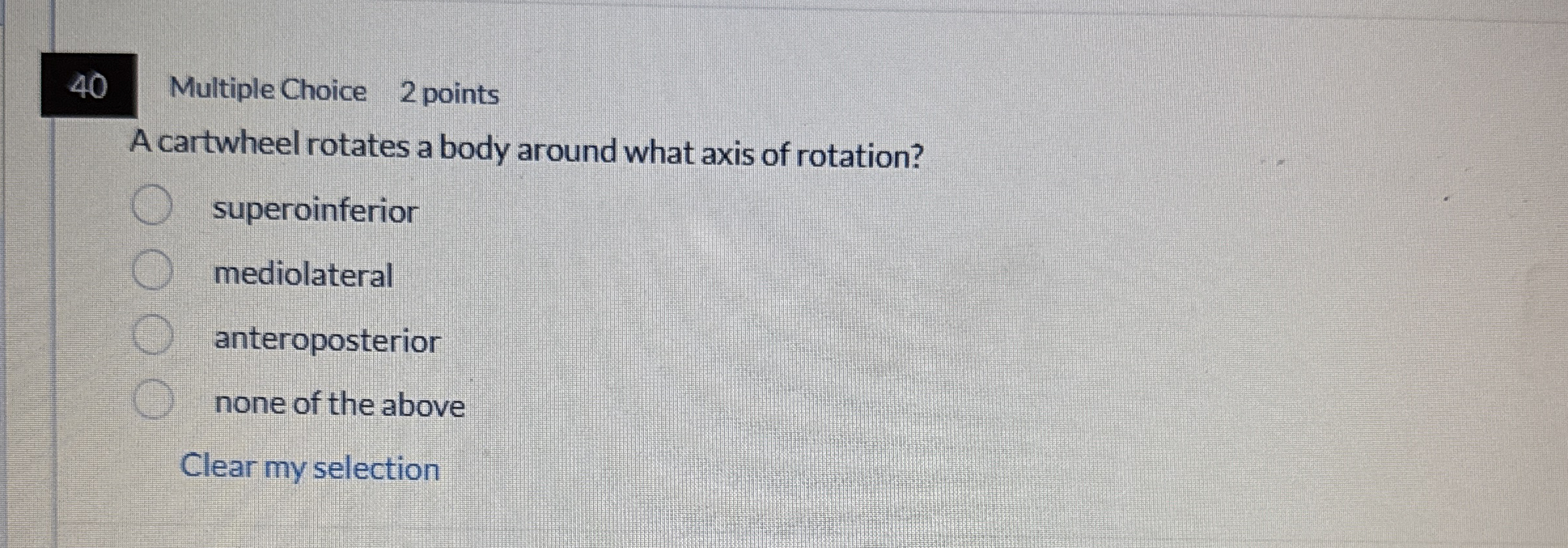 4 0 Multiple Choice 2 points A cartwheel rotates