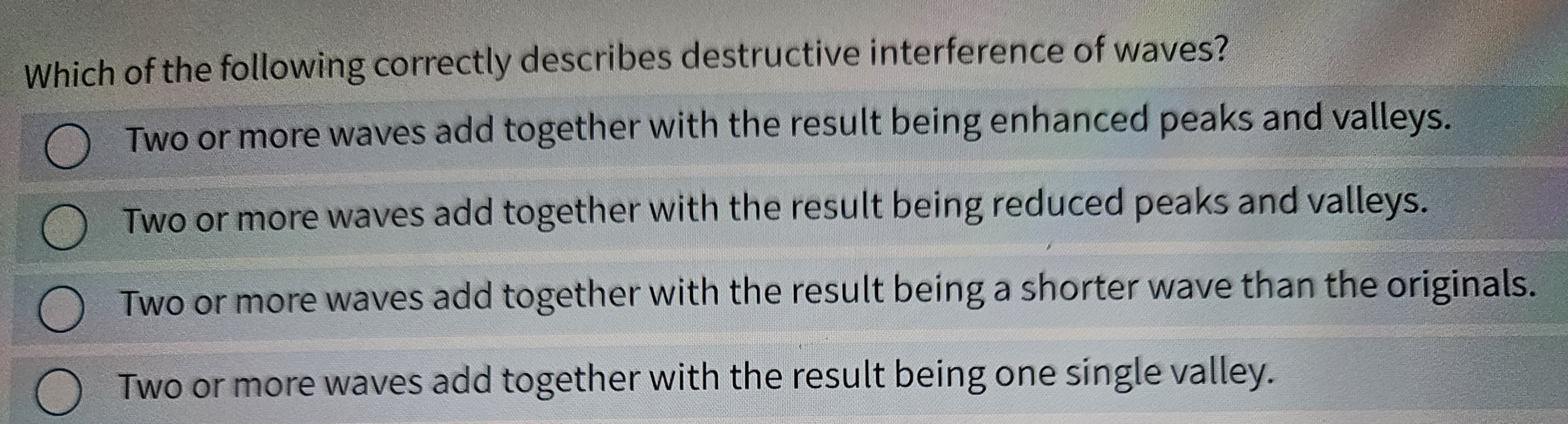 Which of the following correctly describes