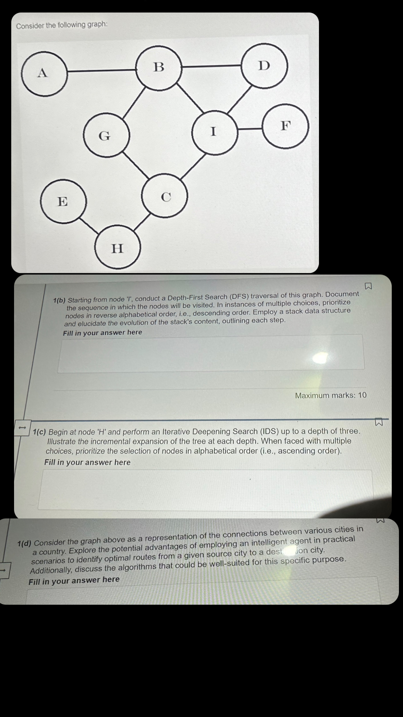 Consider the following graph: 1 ( b ) Starting