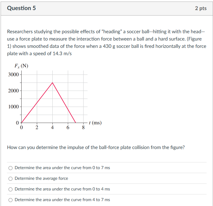 Question 5 Researchers studying the possible
