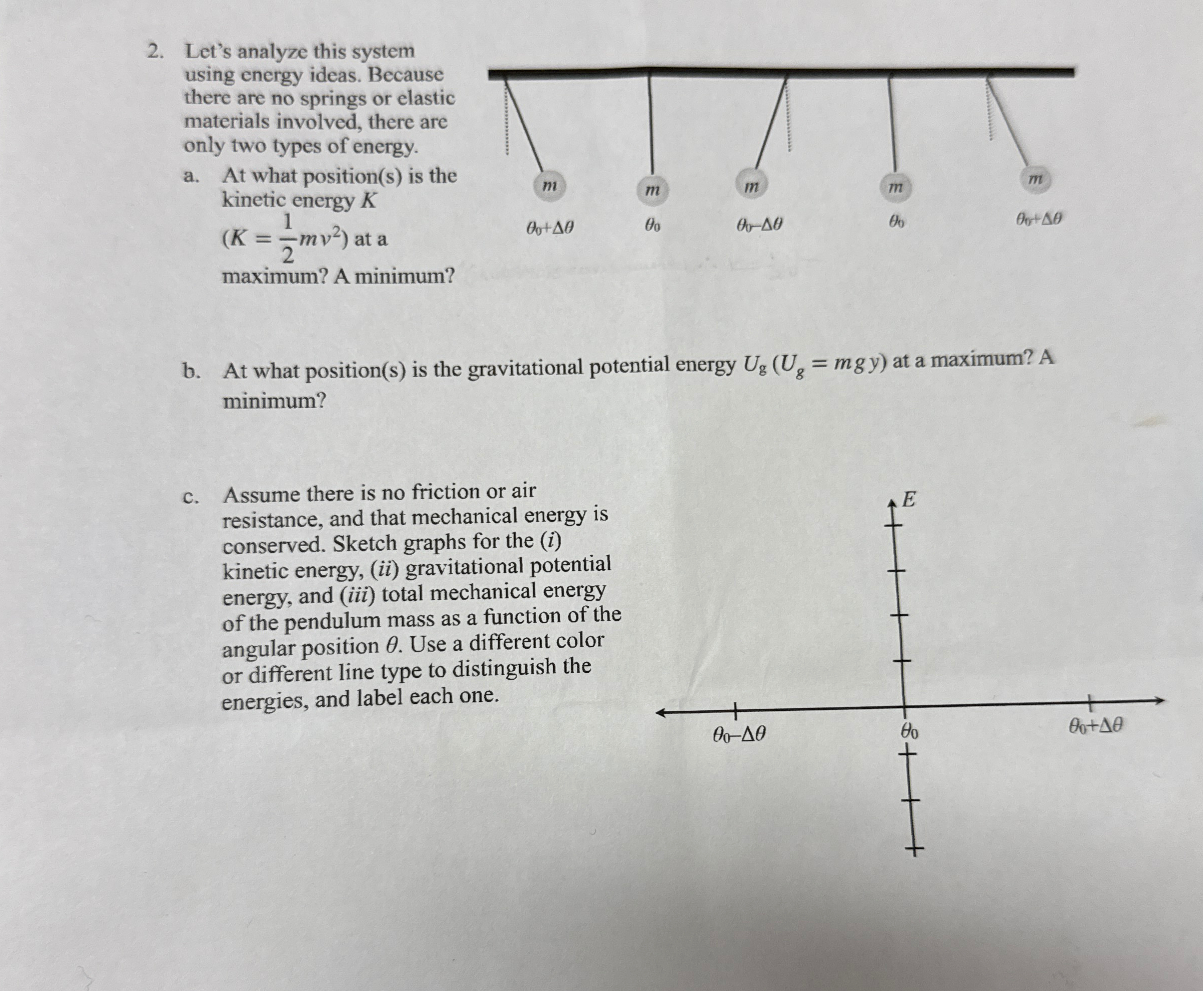 Let's analyze this system using energy ideas.