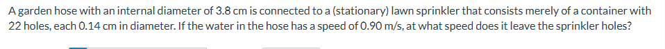 A garden hose with an internal diameter of 3 . 8