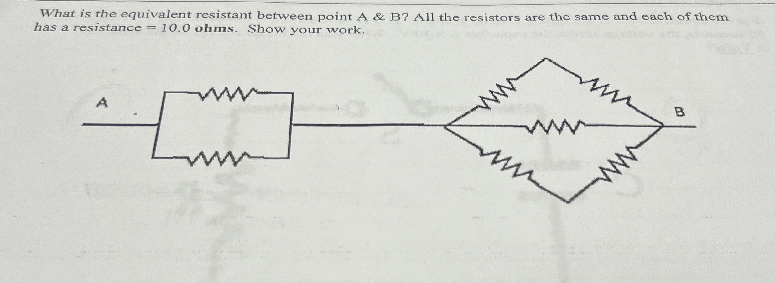 What is the equivalent resistant between point A