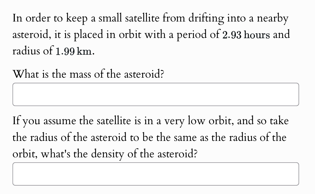 In order to keep a small satellite from drifting