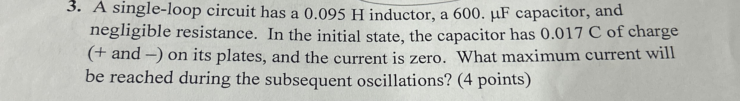 A single - loop circuit has a 0 . 0 9 5 H
