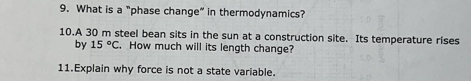 1 0 . A 3 0 m steel bean sits in the sun at a
