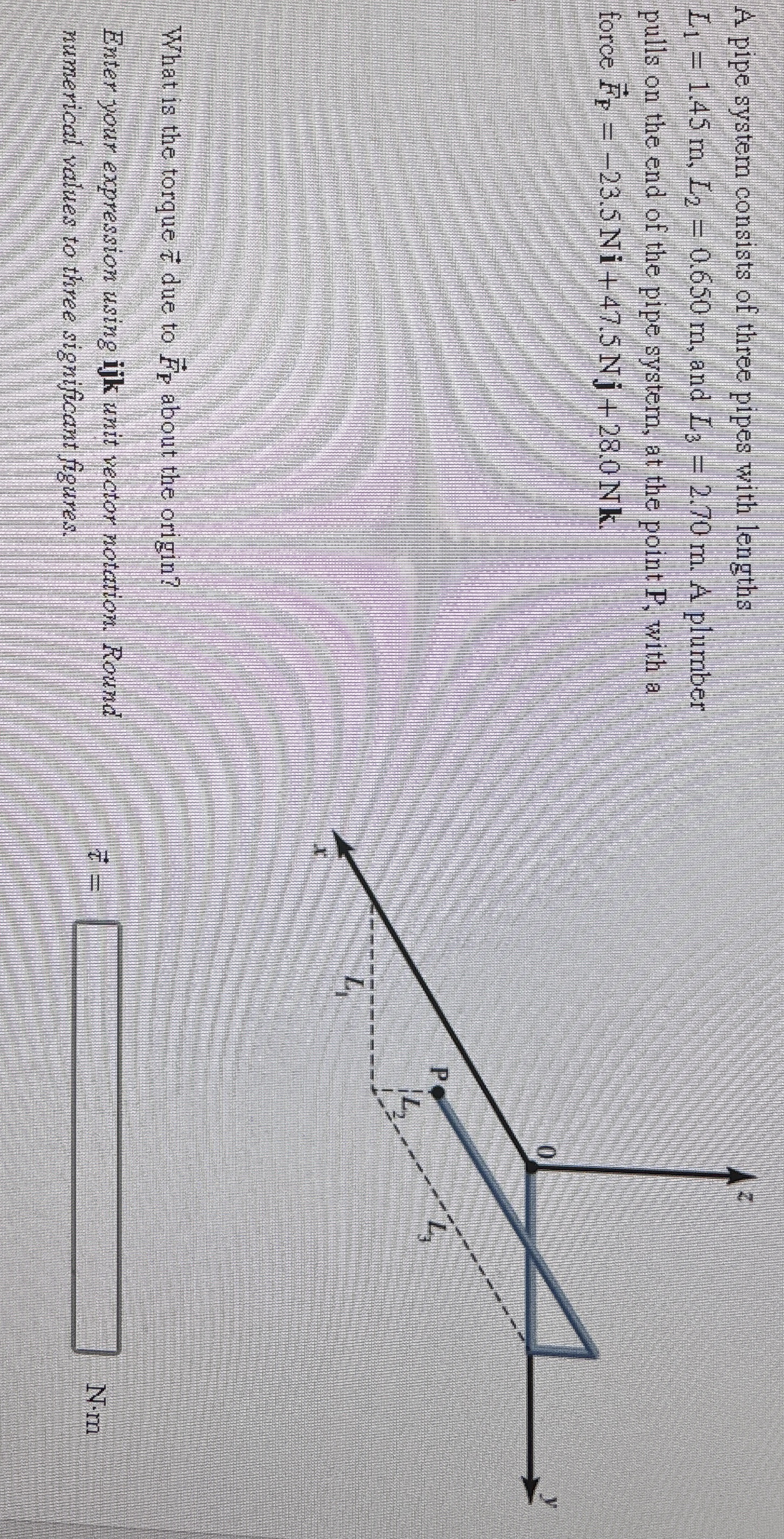 A pipe system consists of three pipes with