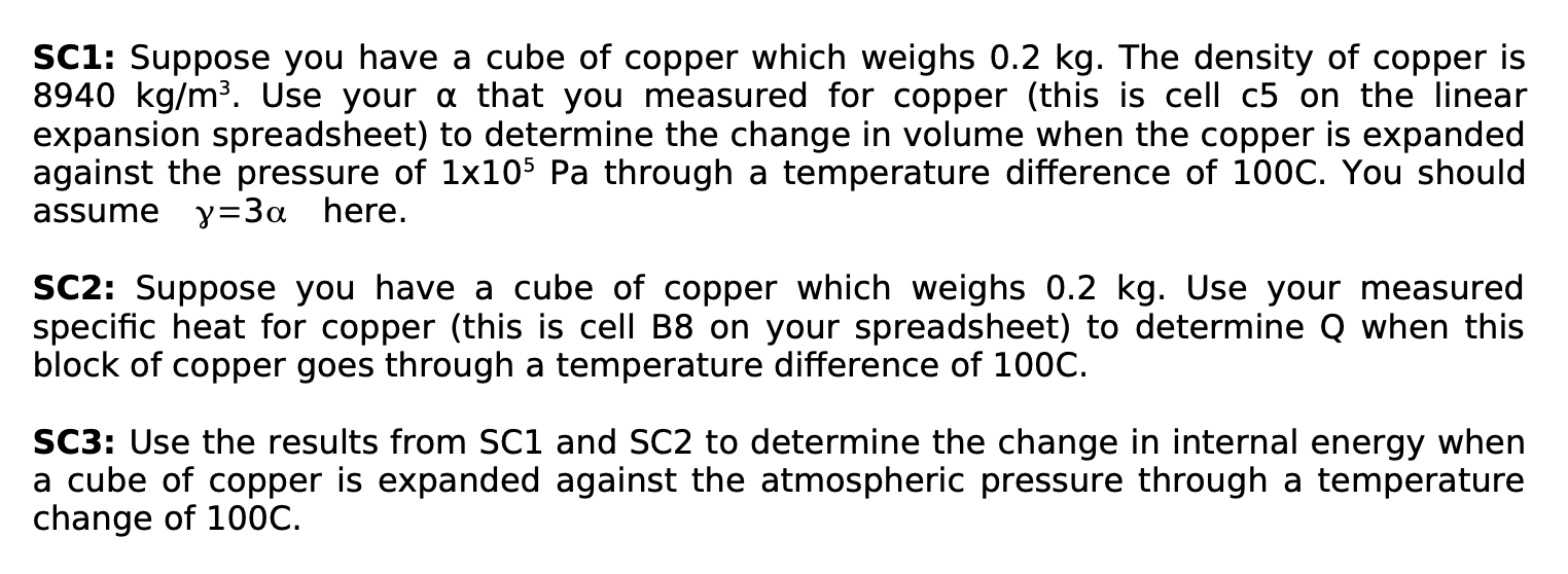 SC 1 : Suppose you have a cube of copper which