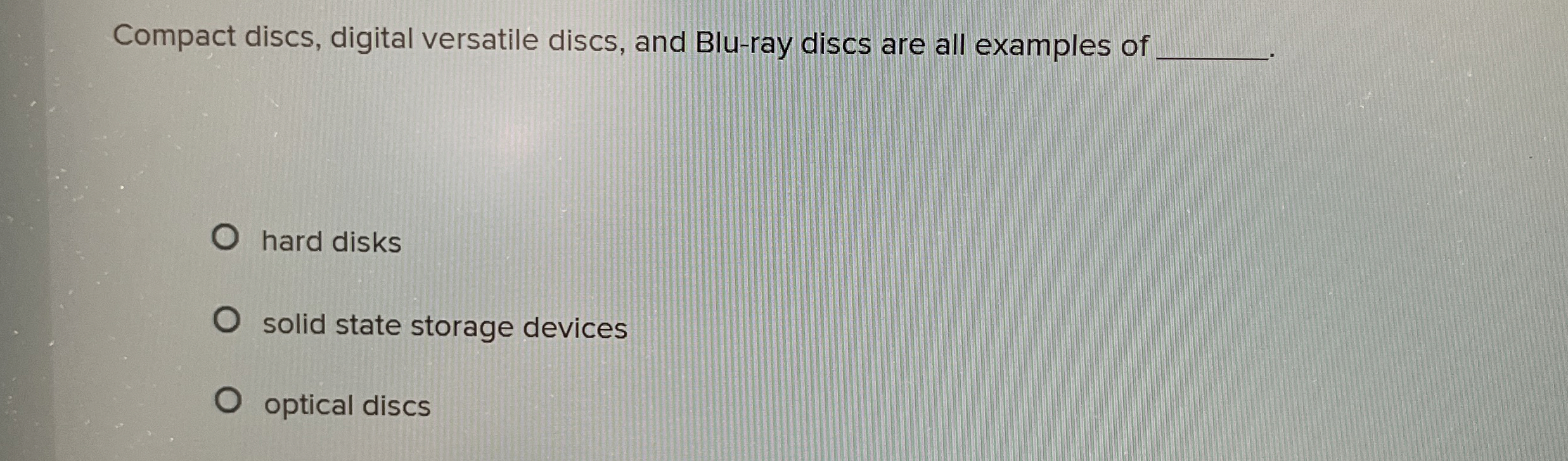 Compact discs, digital versatile discs, and Blu -