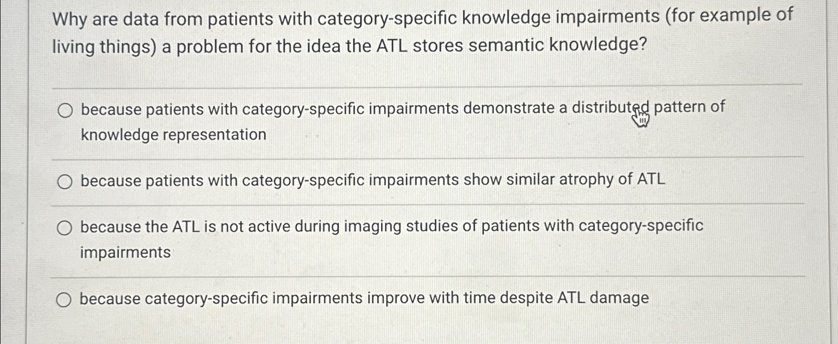 Why are data from patients with category -