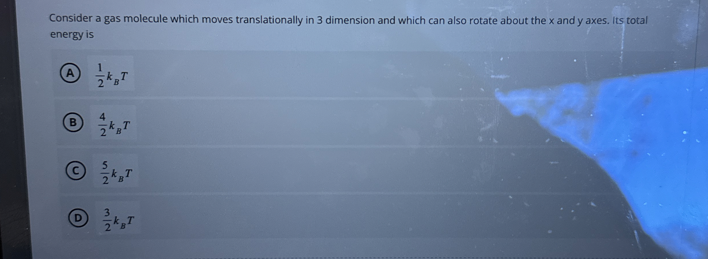 Consider a gas molecule which moves