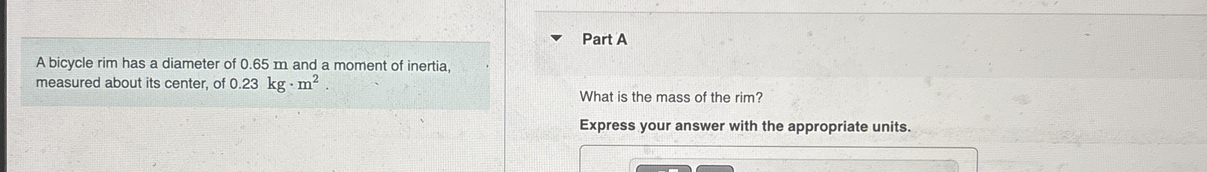 A bicycle rim has a diameter of 0 . 6 5 m and a
