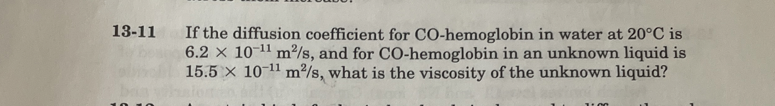 1 3 - 1 1 If the diffusion coefficient for CO -