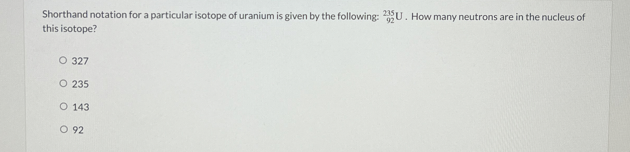 Shorthand notation for a particular isotope of
