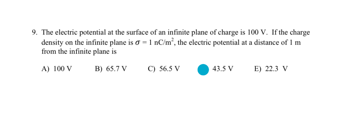 The electric potential at the surface of an