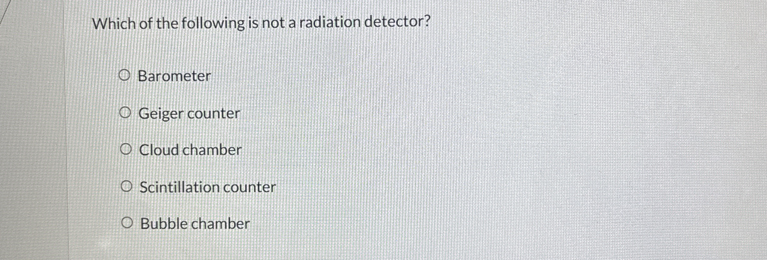 Which of the following is not a radiation