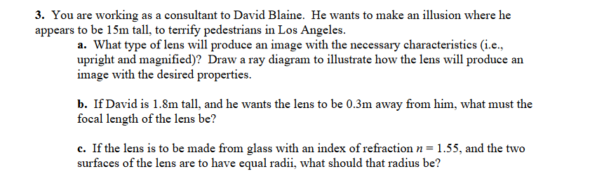3 . You are working as a consultant to David