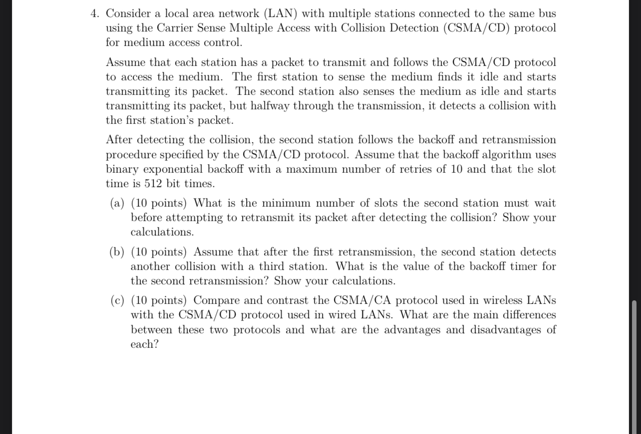 Consider a local area network ( LAN ) with
