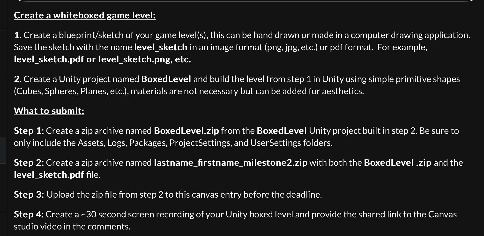 Create a whiteboxed game level: Create a