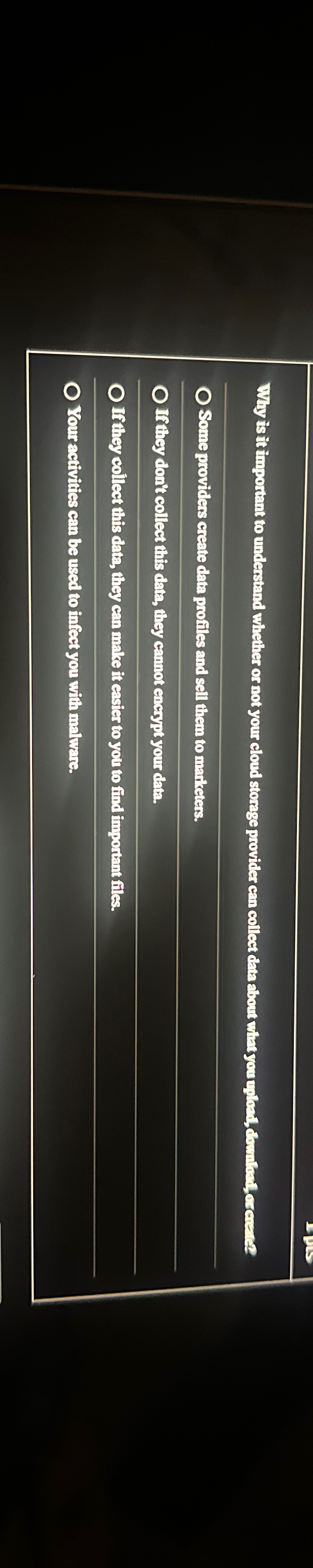 Some providers create data profiles and sell them