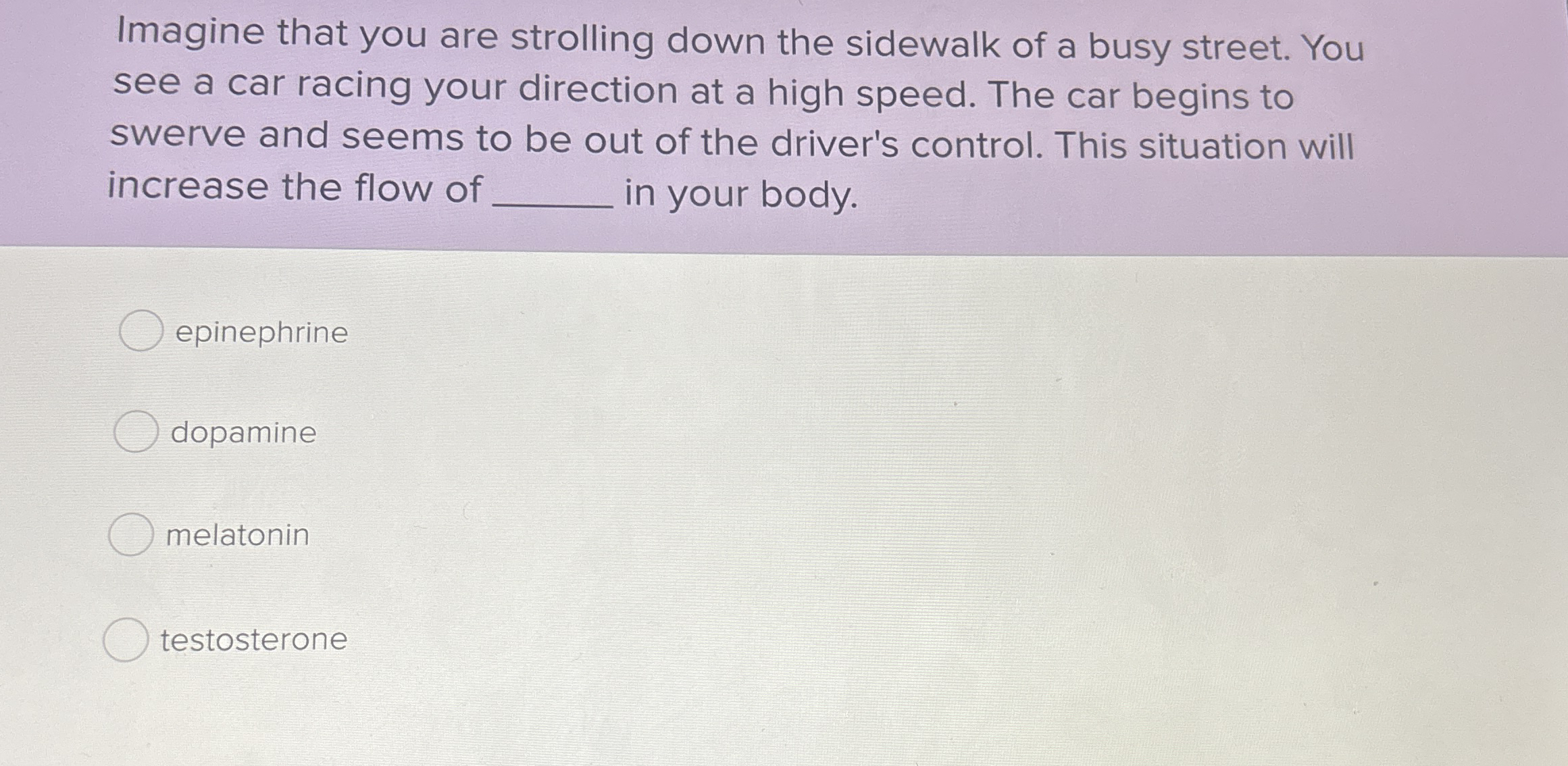 Imagine that you are strolling down the sidewalk