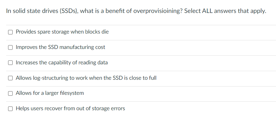 In solid state drives ( SSDs ) , what is a