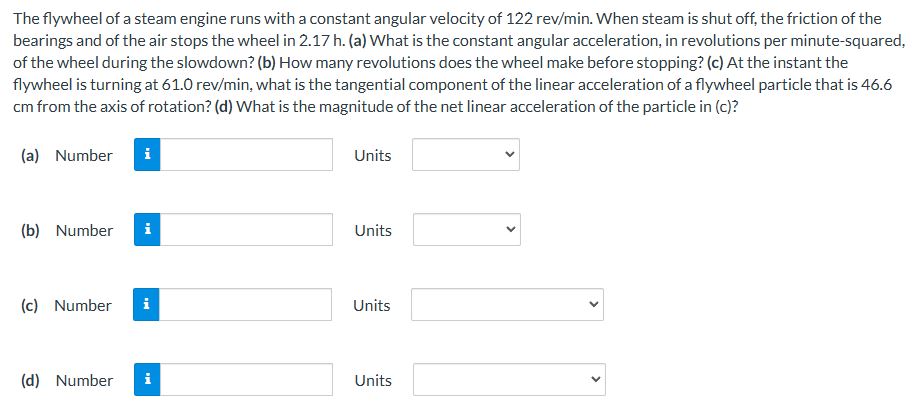 The flywheel of a steam engine runs with a