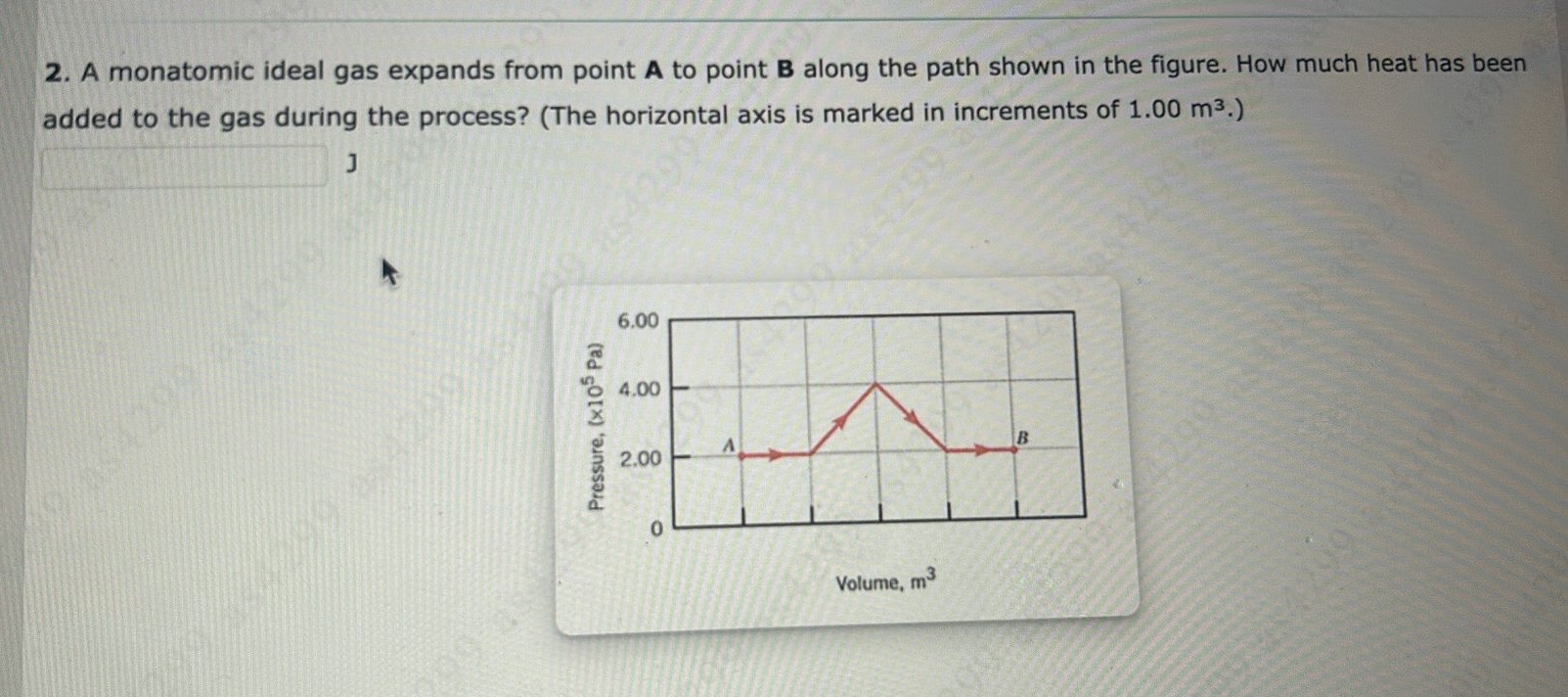 2 . A monatomic ideal gas expands from point \ (