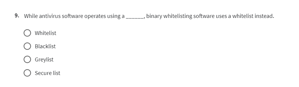 While antivirus software operates using a binary