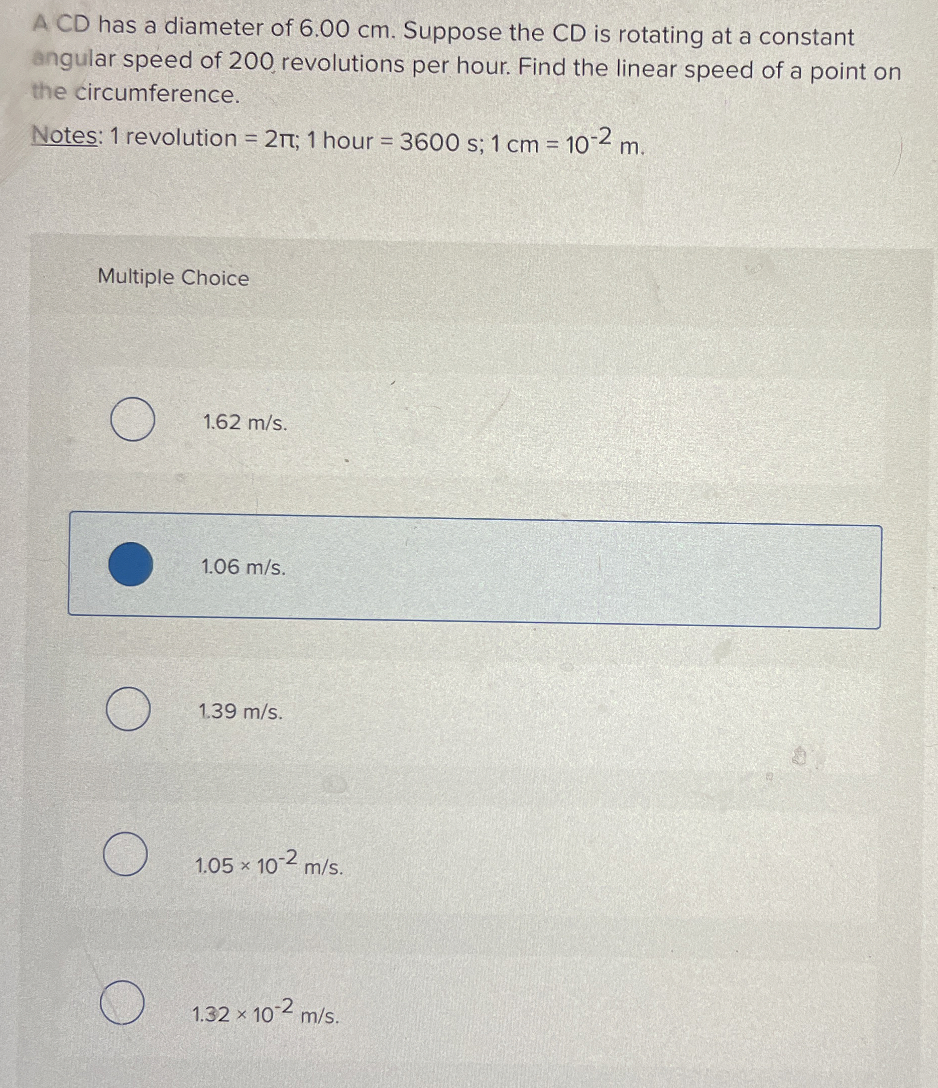 ACD has a diameter of 6 . 0 0 cm . Suppose the C