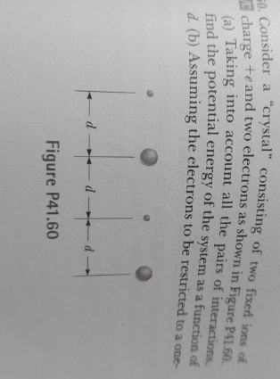 Consider a "crystal" consisting of two fixed ions