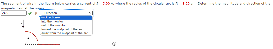 The segment of wire in the figure below carries a