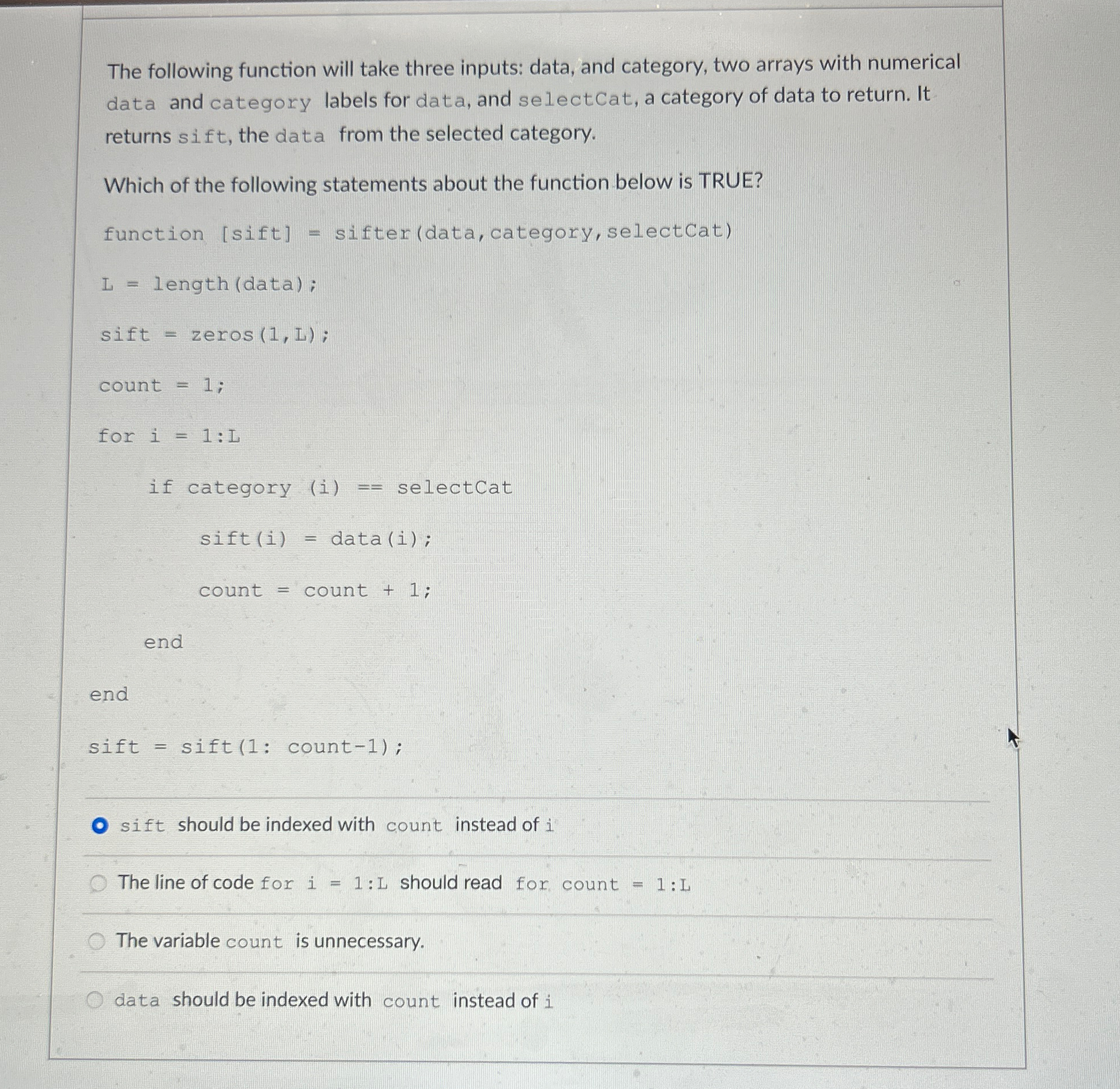 The following function will take three inputs: