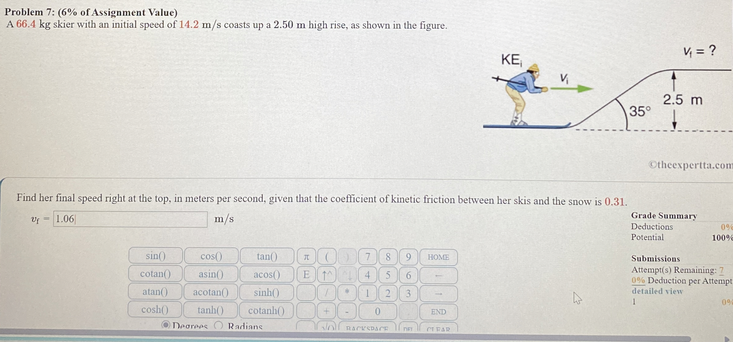 Problem 7 : ( 6 % of Assignment Value ) A 6 6 . 4