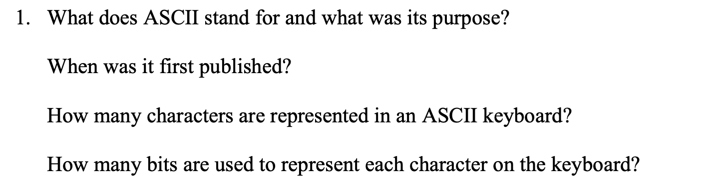 What does ASCII stand for and what was its
