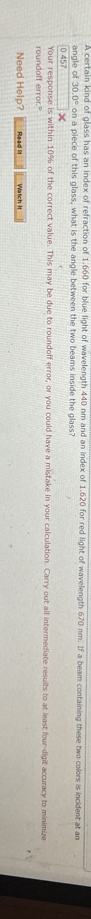 angle of 3 0 . 0 on a piece of this glass, what