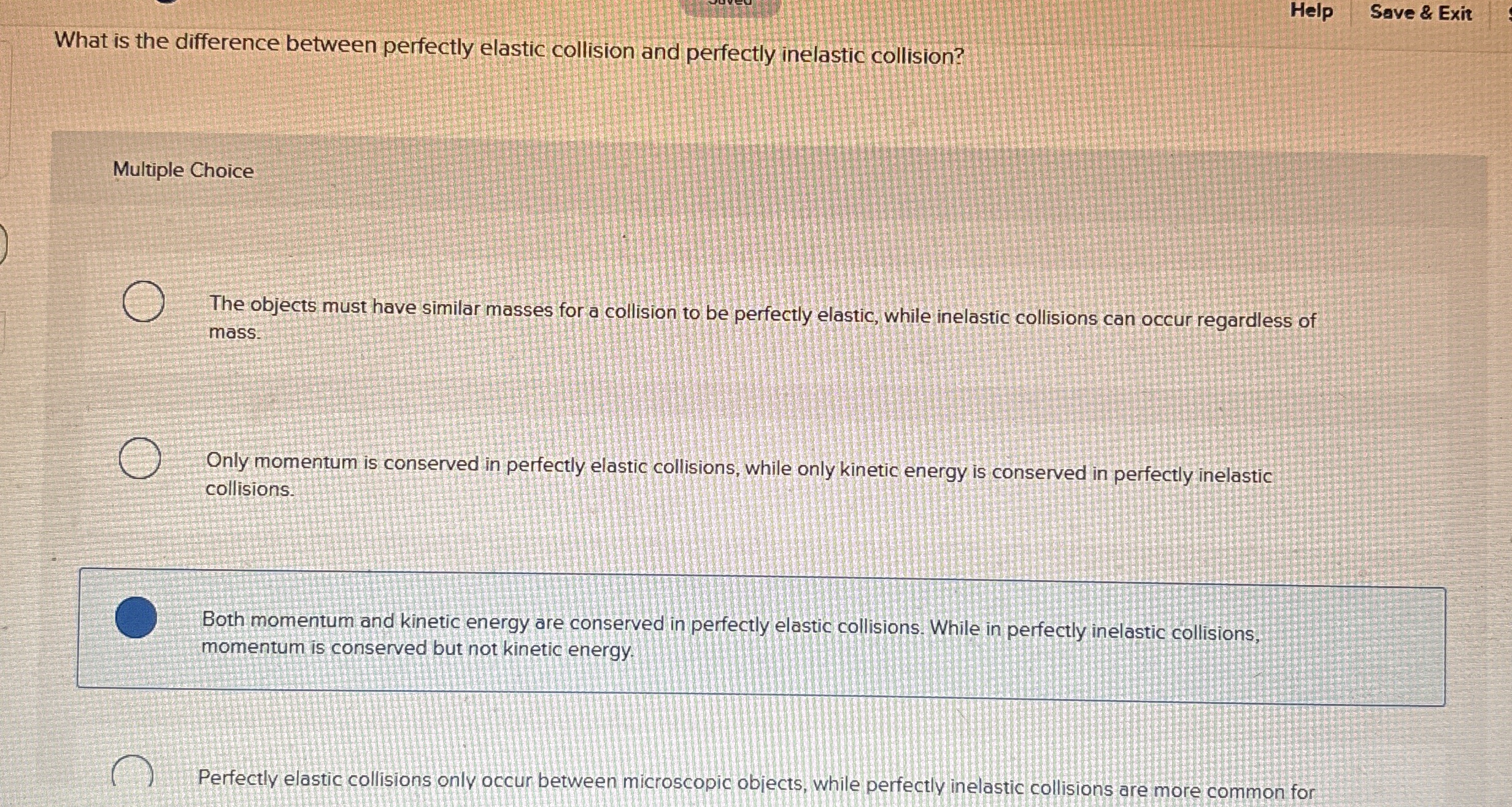 Help Save & Exit What is the difference between