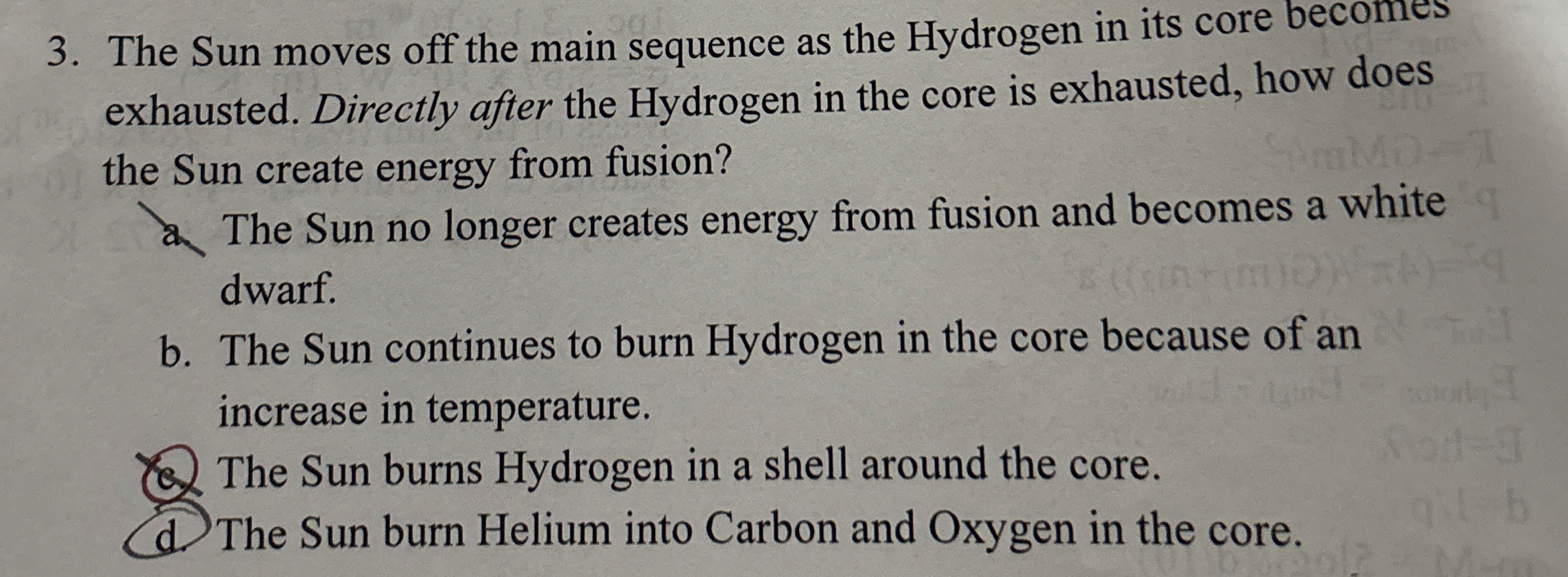The Sun moves off the main sequence as the