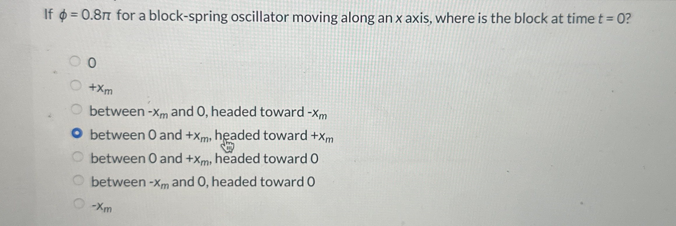 If = 0 . 8 for a block - spring oscillator moving