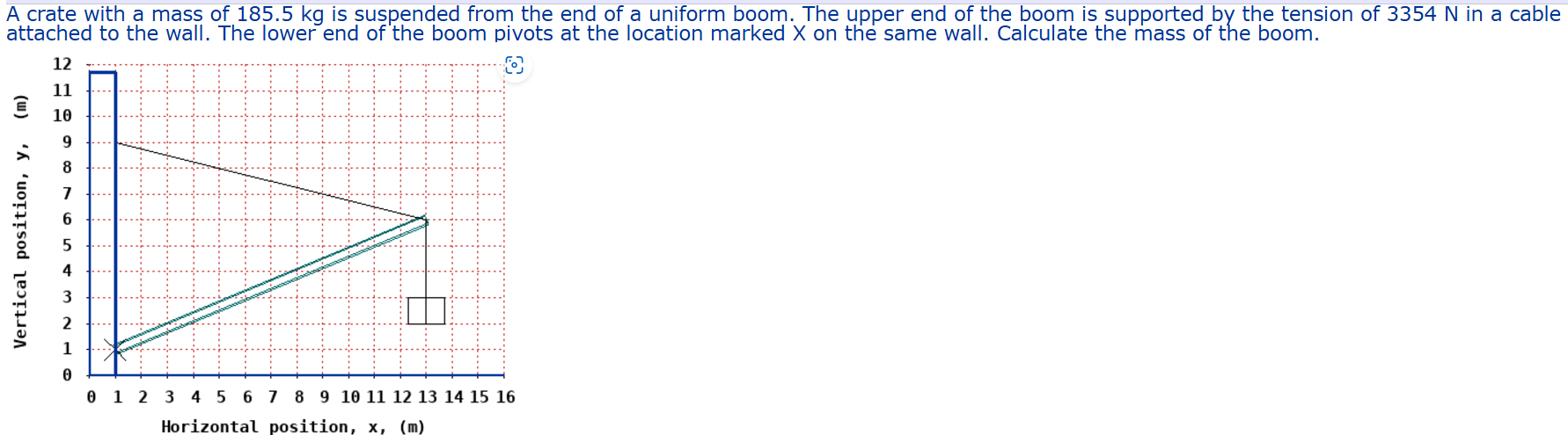 A crate with a mass of 1 8 5 . 5 kg is suspended